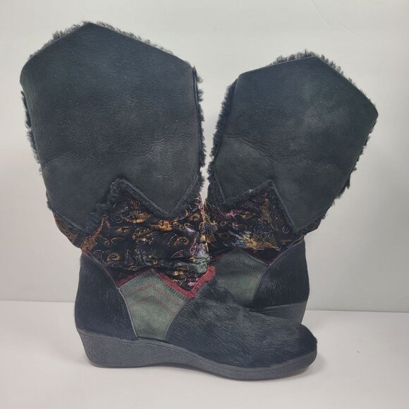 Tecnica Women's Black Fur Boot US Size 11 EU 43 Made in Italy - Picture 5 of 11